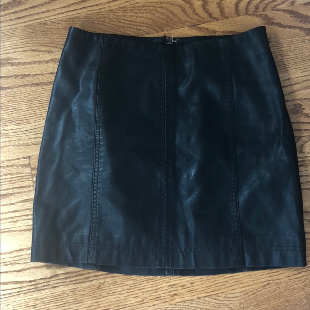 Free People Leather Mini Skirt